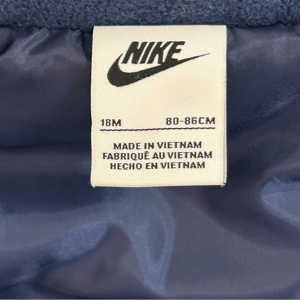 NIKE Lot of 2 Vests Boys Full Zip Navy & Olive Green With NIKE Graphic Sz 18 Mth